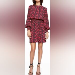 Rebecca Minkoff Gigi Lotus Print Floral Long Sleeve Dress Size Medium